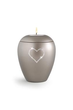 Candle Holder Keepsake (Mink) with crystal heart