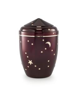 Infant Urn (Burgundy with Gold Moon & Stars Design)