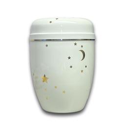 Infant Urn (White with Gold Moon & Stars Design)