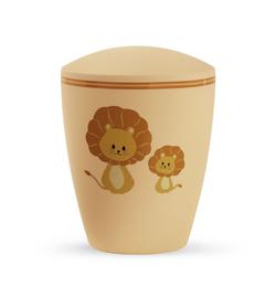 Arboform Infant Urn - Pastel Orange with Illustrated Lions