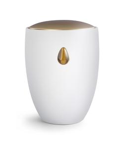 Ceramic Power Stone Urn (White, Tiger's Eye) - Adult