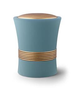 Ceramic Urn, Luxor Edition, turquoise, hand-painted decal (CLEARANCE STOCK PRICE REDUCED)