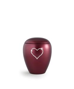 Ceramic Swarovski Heart Keepsake (Burgundy)