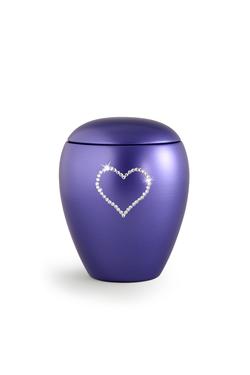 Ceramic Swarovski Heart Keepsake (Violet)