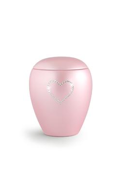 Ceramic Swarovski Heart Keepsake (Baby Pink)