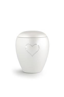 Ceramic Swarovski Heart Keepsake (White)