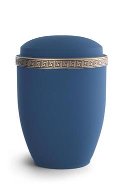 Steel Urn (Marine Blue with Gold Block Spiral Border)