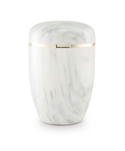 Steel Marble Effect Urn (White) - XL Adult