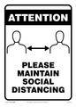 Sign - ATTENTION! PLEASE MAINTAIN SOCIAL DISTANCING